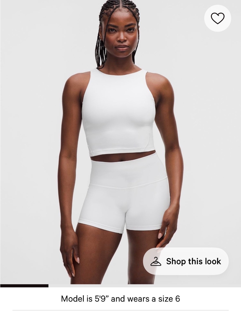 White Athletic Crop Tank Lululemon